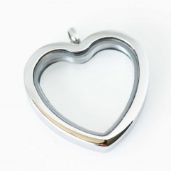 Silver Heart Locket - Tall
